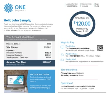 Patient Statement with integrated digital tools